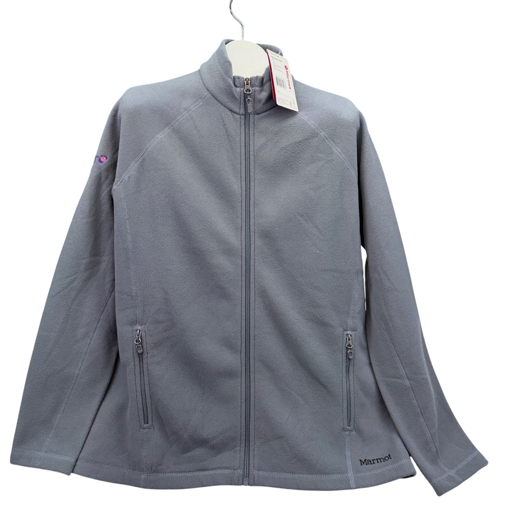 NEW Marmot Womens Rocklin Full Zip Fleece Jacket Steel Onyx Grey XL 901078